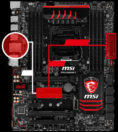 MSI X99A GAMING 7 Intel X99 Soket 2011V3 DDR4 3333Mhz (O.C) USB