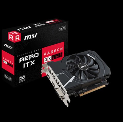 MSI RX560 AERO ITX 4G OC 4GB GDDR5 128Bit AMD Radeon DX12 Ekran